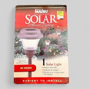 Malibu Metal Oiled Bronze LZ418 Solar Accent Lighting Deck Patio No Wiring